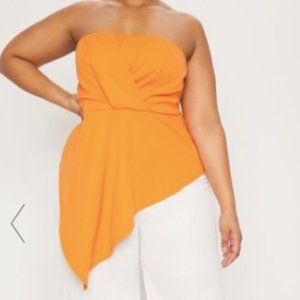Pretty Little Thing Plus Orange Origami Bandeau